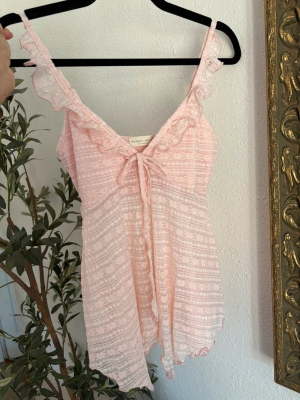 Rose Pink lace tank top by Frankee and Skyler